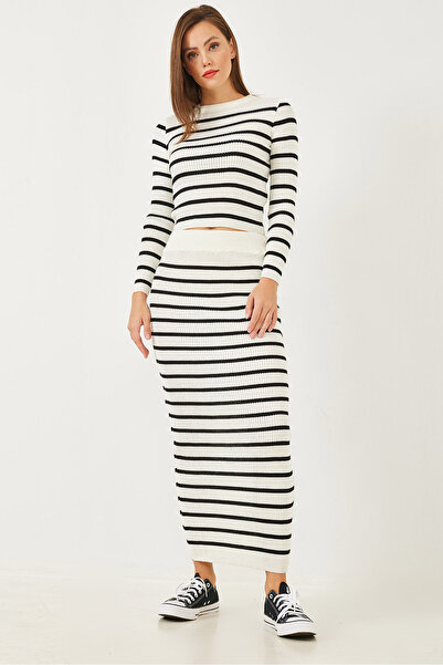 Bianco Lucci Set de tricotaje cu dungi Fittilli pentru damă 60251886