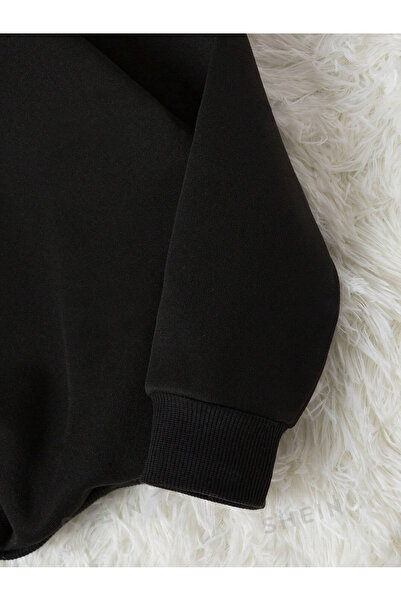 Mad&Calf Women's Red Cherry Printed Oversize Fleece Sweatshirt