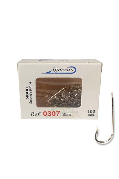 İğnesan 0307 Serisi Nikel Çapraz 100lü Paket Olta İğnesi - NO-12