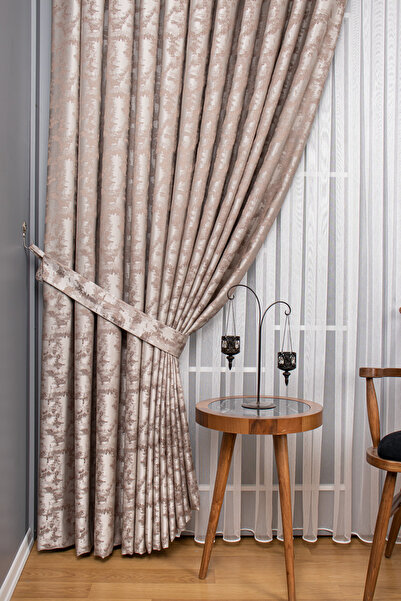 Perdelit Torino Vizyon Kabartma Fon Perde Tek Kanat 1 Adet (1/3 Sık Pile)