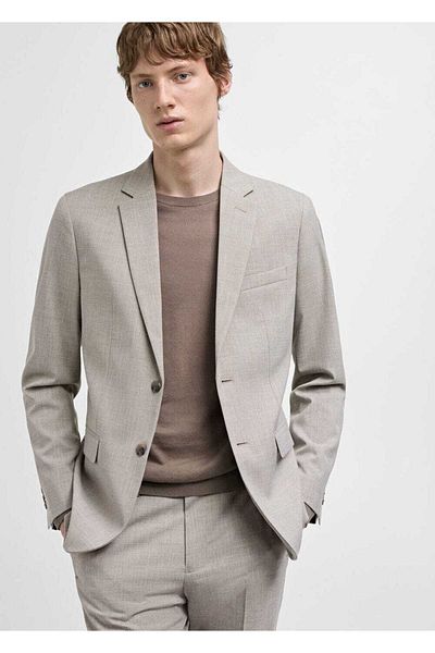 MANGO Man Stretch Fabric Super Slim Fit Blazer Jacket