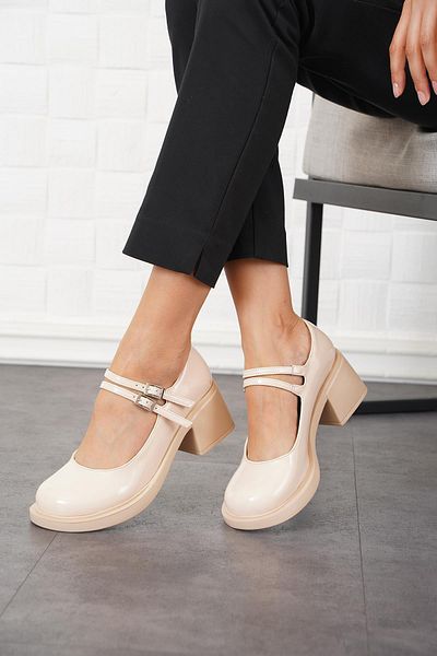 Moda Pie Balerini Venta din piele lacuita pentru dama - balerina cu bata dubla
