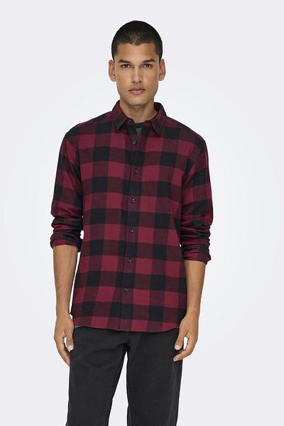 Only & Sons 22007112 Claret Red Ανδρικό πουκάμισο