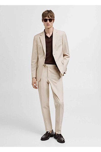 MANGO Man Comfort Stretch Fabric Slim Fit Trousers