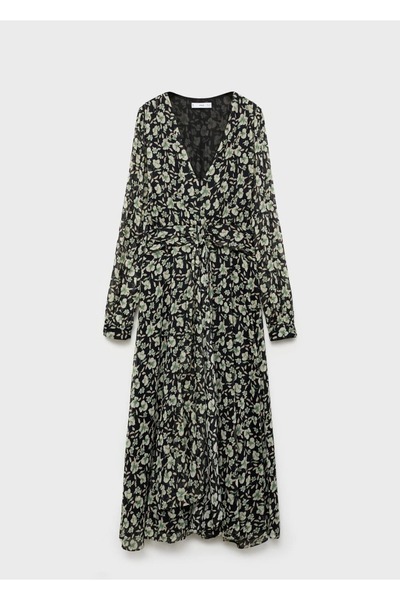 MANGO Woman Çiçekli şifon elbise