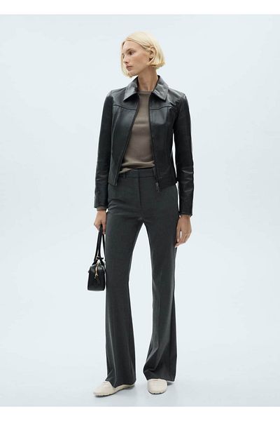 MANGO Woman Rib Knitwear T-Shirt