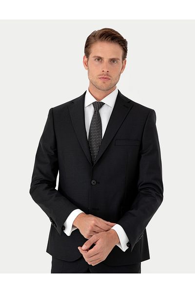 Pierre Cardin Pi̇erre Cardin Woven Suit Fabric Slim Fit Black Suit Dress