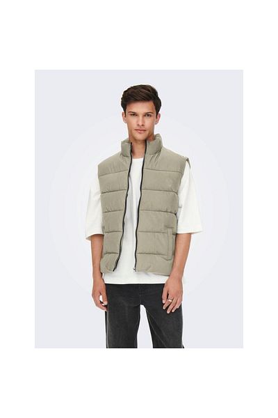 Only & Sons Onsmelvın Life Puffer Vest Otw Vd Beige