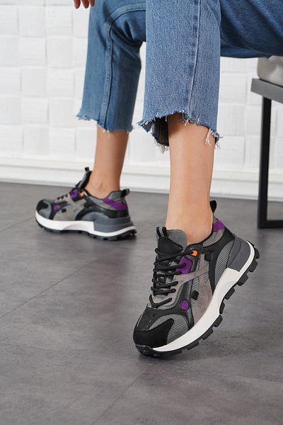 Moda Pie Pantofi sport de damă multicolori Nina negri