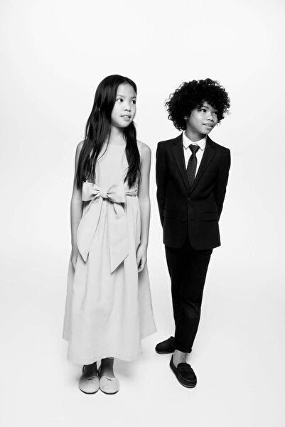 MANGO Kids Keten Karışımlı Fiyonklu Elbise