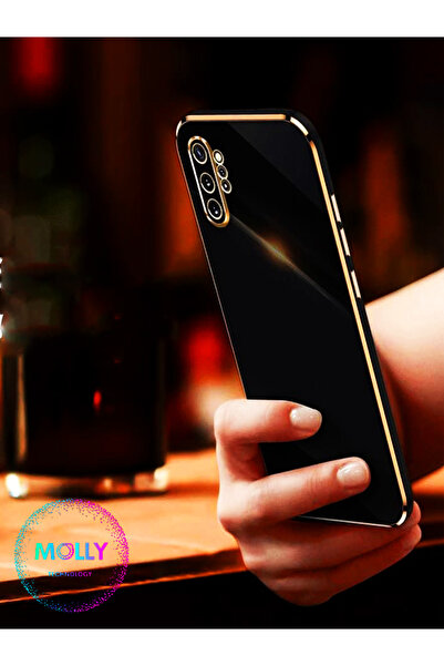 Molly Samsung Galaxy NOTE 10 PLUS İçin Petrol Mavisi Gold Detaylı Lüks Silikon Kılıf