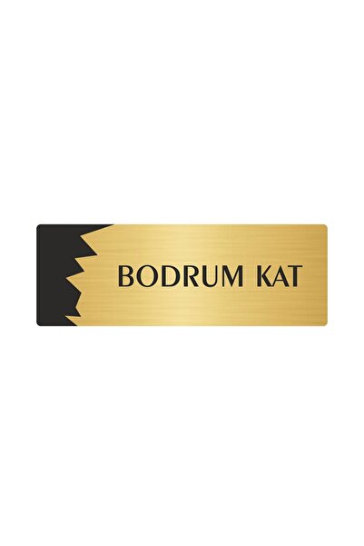 Metal Department Door Name Plate, Orientation Plate Basement Floor 5X20 Cm Gold Color