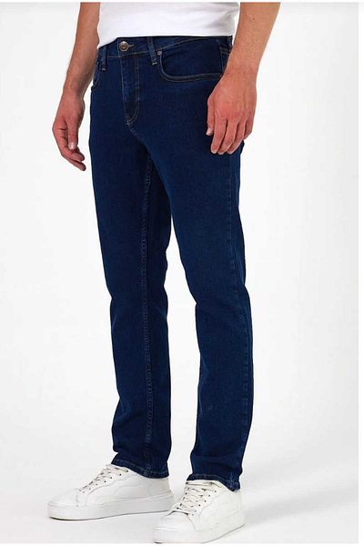 Denim Мъжки дънки JENS - Тъмносини, широки крачоли