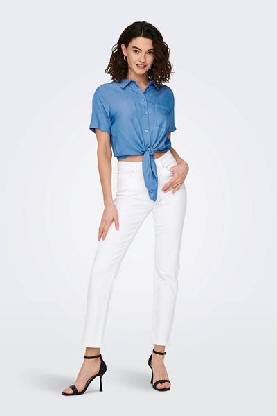 ONLY Onlemily Stretch Hw Str Ank Dnm White