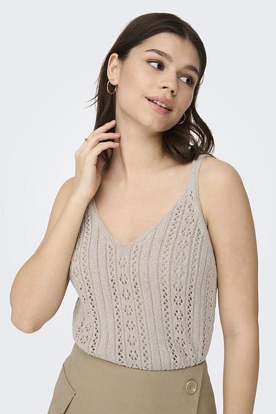 ONLY Onllyzet Life S/L Top Knt Noos 15277573 Stone