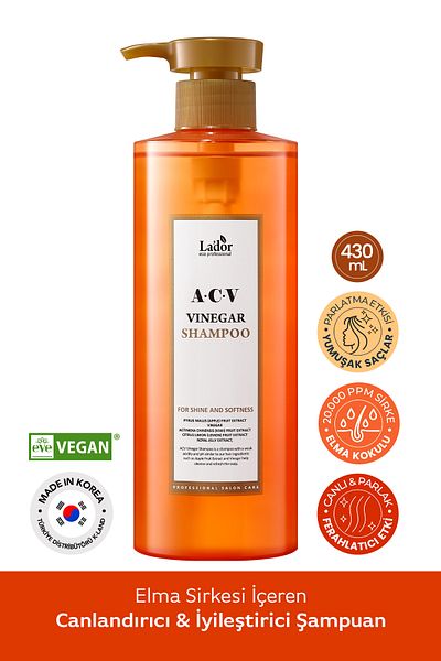 Lador Šampon pro lesk s výtažkem z octa - Revitalizující pokožku hlavy, 430 ml