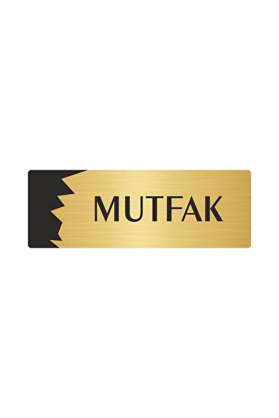 Metal Departman Kapı İsimliği, Yönlendirme levhası Mutfak 5X20 Cm Altın Renk