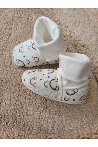 Funny Baby Winter Breathable Rainbow Patterned Ergonomic Base Baby Girl Slippers