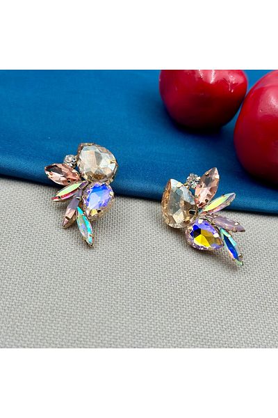 Opia Takı & Aksesuar Women's Colorful Jewelled Earrings