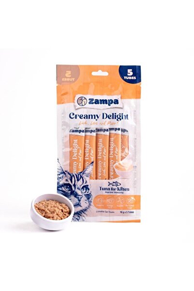 Zampa Creamy Delight Yavru Kediler için Ton Balıklı Krema Ödül Maması - 16g x 5