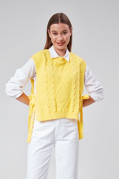 MA ananas Side Tie Hair Braid Sweater