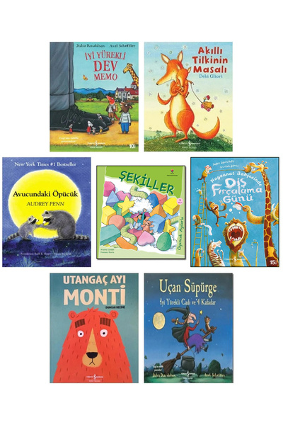 TÜRKİYE İŞ BANKASI KÜLTÜR YAYINLARI İyi Yürekli Dev Memo Akıllı Tilkinin Masalı Avucundaki Öpücük Utangaç Ayı Monti Uçan Süpürge Yuvada