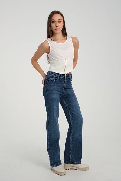 jöns since 1997 Women's High Waist Palazzo Blue Jeans