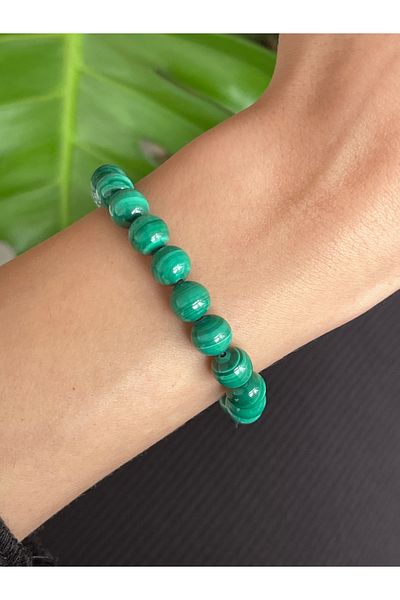 Crystalclem 8mm Heart Chakra Malahit Natural Stone Bracelet
