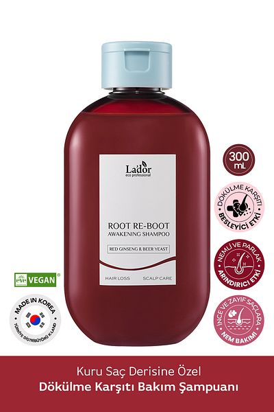 Lador Lador Root Re-Boot Red Ginseng Beer - Red Ginseng Hair Care Shampoo, Anti-Shedding Nourishing