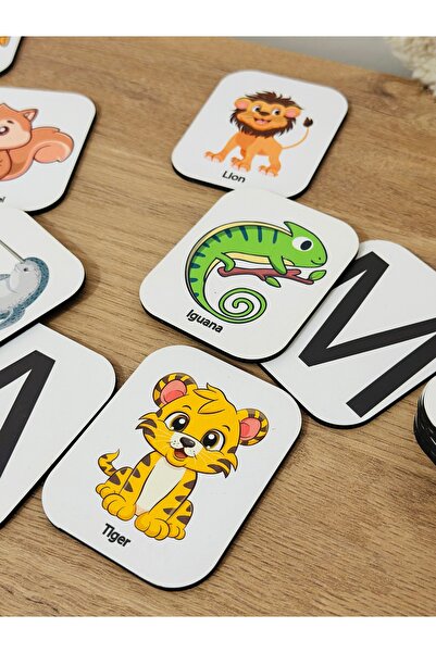 Karter İnovasyon İngilizce Harf Hayvan Eşleme Kartları,Hayvanları Öğreniyorum,İngilizce Hayvanlar