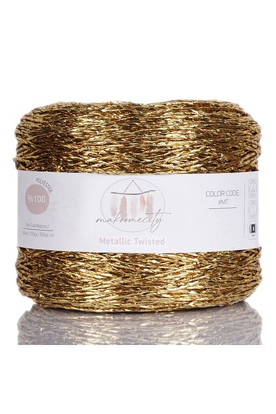 Makromecity Premium 320 M Glitter Metallic String Shiny Bag Raffia Πλεκτό Σχοινί Μεταλλικό Βραδινό Φόρεμα Σχοινί 250 Gr Χρυσό