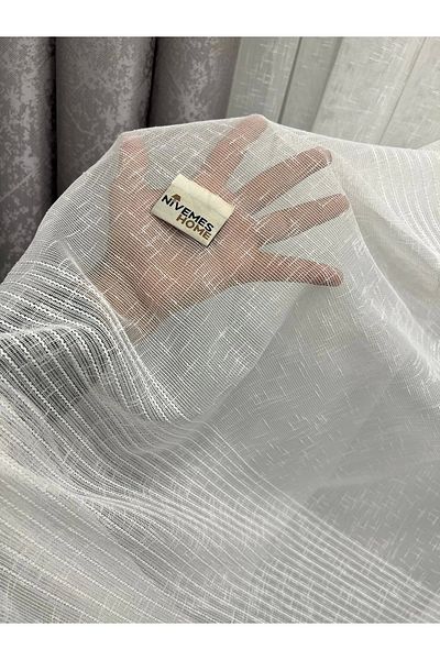 NİVEMESHOME Nivemeshome Bige Linen Hy016 - 1/3 Tight Pleated Tulle Curtain