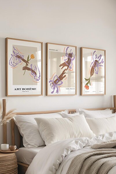 Postifull Set de pictură cu cadru, 3 bucăți de cadru din lemn și set de poste...