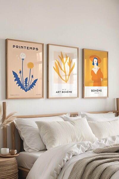 Postifull Set de pictură cu rame, 3 bucăți de rame din lemn și set de postere...