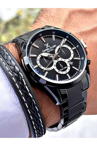 Daniel Klein Brand Black Color Men's Wristwatch - Bracelet Gift