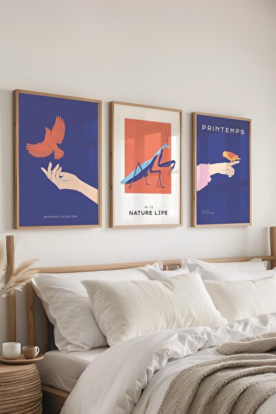 Postifull Set de pictură cu rame, 3 bucăți de rame din lemn și set de postere...