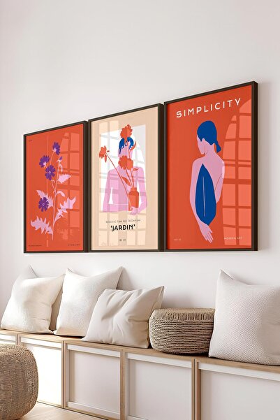 Postifull Set de picturi cu rame, 3 bucăți cadru negru și set de postere colo...