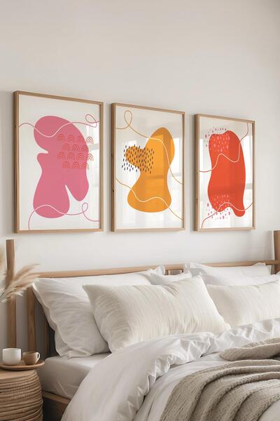 Postifull Set de pictură cu cadru, 3 bucăți de cadru din lemn și set de poste...