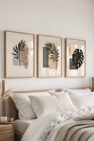 Postifull Set de pictură cu rame, 3 bucăți de rame din lemn și set de postere...