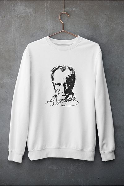 MAGORS Ataturk Silhouette Printed Oversize Sweatshirt - Crew Neck, Raised, Three Thread