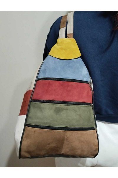 atter Genuine Leather Suede Backpack