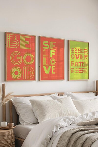 Postifull Set de pictură cu cadru, 3 bucăți de cadru din lemn și set de poste...