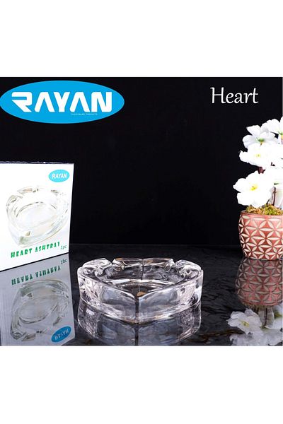 Mu Art Hearts Heart Glass Ashtray Royaleks-82642