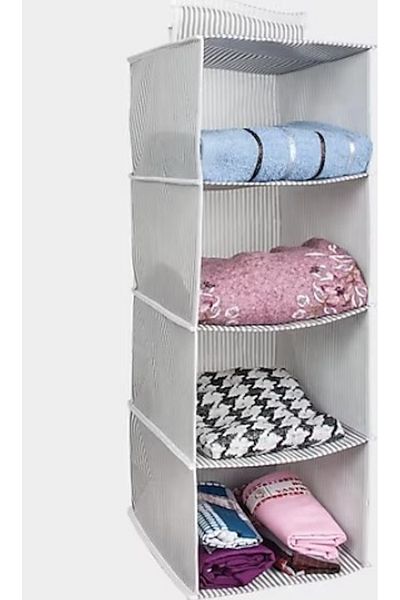 Bifirsat Closet Organizers 4 Compartments Foldable Cloth Shelf Organizer 68 Cm X 30 Cm X 24 Cm