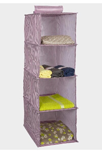 Bifirsat Dolap Içi Düzenleyiciler 4 Gözlü Katlanabilir Bez Raf Organizer 68 Cm X 30 Cm X 24 Cm