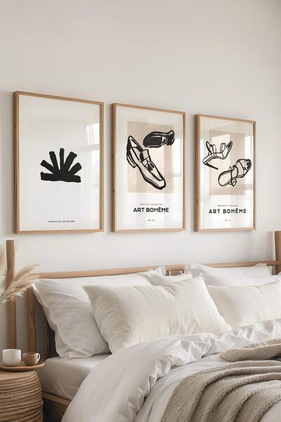 Postifull Set de pictură cu cadru, 3 bucăți de cadru din lemn și set de poste...