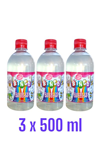 Oyunsal 3 adet Bingo Köpük Baloncuk Likiti Yedek Baloncuk Solüsyon 500 ml Tab...