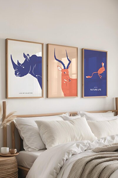 Postifull Set de pictură cu rame, 3 bucăți de rame din lemn și set de postere...