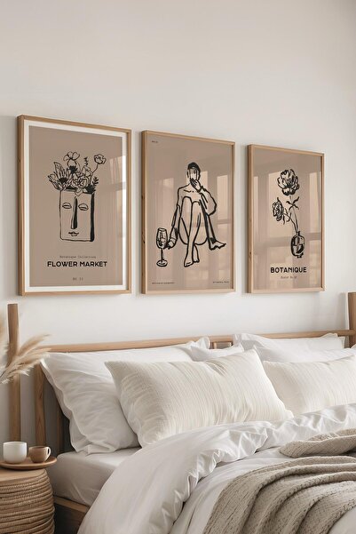 Postifull Set de pictură cu cadru, 3 bucăți de cadru din lemn și set de poste...