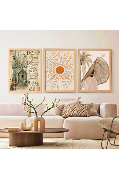 Linacci Linwood Triple Framed Mdf Hat Sun Natural Laminated Wood Look